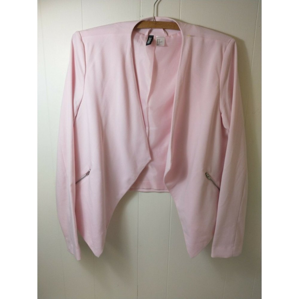 Divided H&M Women's Pink Long Sleeve Blazer Open